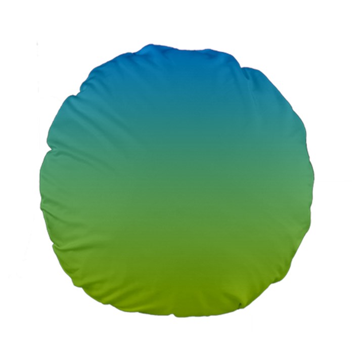 gradient blue green Standard 15  Premium Round Cushions