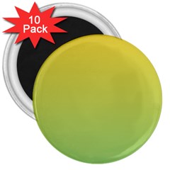 Gradient Yellow Green 3  Magnets (10 Pack)  by ddcreations