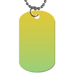 Gradient Yellow Green Dog Tag (one Side) by ddcreations