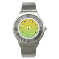 Gradient Yellow Green Stainless Steel Watch by ddcreations