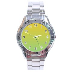 Gradient Yellow Green Stainless Steel Analogue Watch by ddcreations