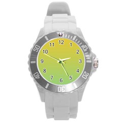 Gradient Yellow Green Round Plastic Sport Watch (l) by ddcreations