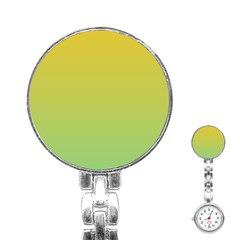 Gradient Yellow Green Stainless Steel Nurses Watch by ddcreations