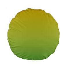 Gradient Yellow Green Standard 15  Premium Flano Round Cushions