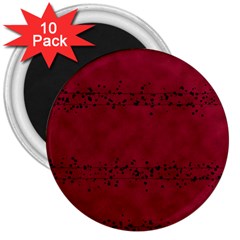 Black Splashes On Red Background 3  Magnets (10 Pack)  by SychEva