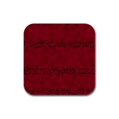 Black Splashes On Red Background Rubber Square Coaster (4 Pack)  by SychEva