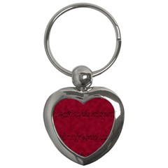 Black Splashes On Red Background Key Chain (heart) by SychEva