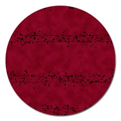 Black Splashes On Red Background Magnet 5  (round) by SychEva