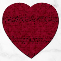 Black Splashes On Red Background Jigsaw Puzzle (heart) by SychEva