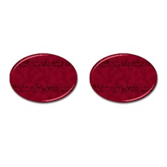 Black Splashes On Red Background Cufflinks (oval) by SychEva