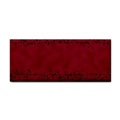 Black Splashes On Red Background Hand Towel by SychEva