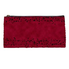 Black Splashes On Red Background Pencil Case by SychEva