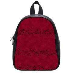 Black Splashes On Red Background School Bag (small) by SychEva