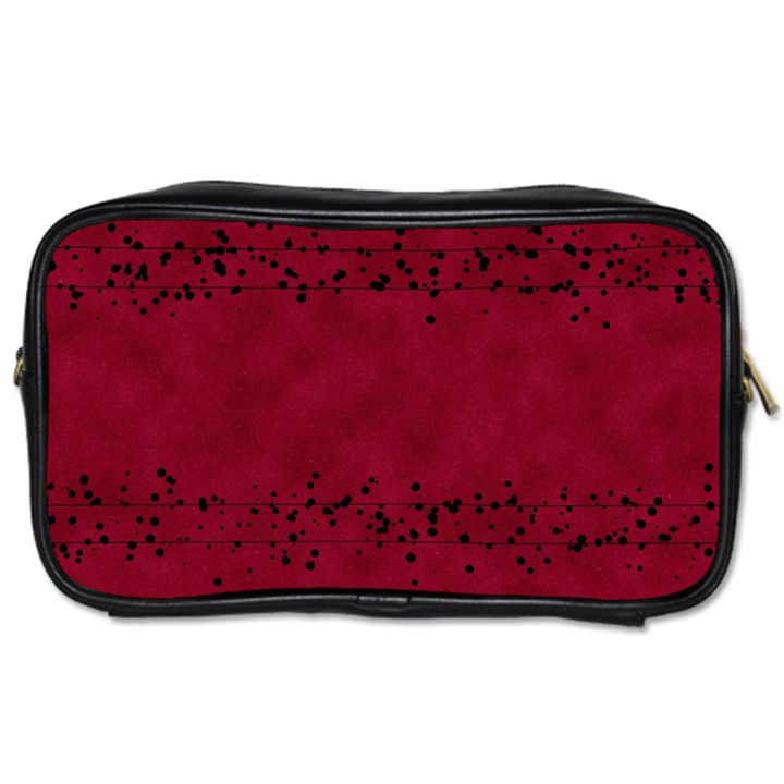 Black Splashes On Red Background Toiletries Bag (One Side)