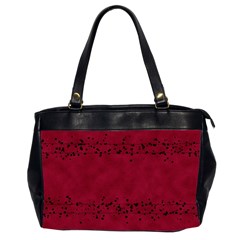 Black Splashes On Red Background Oversize Office Handbag (2 Sides) by SychEva