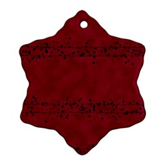 Black Splashes On Red Background Snowflake Ornament (two Sides) by SychEva