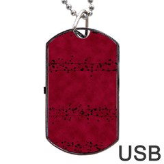 Black Splashes On Red Background Dog Tag Usb Flash (two Sides) by SychEva