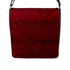 Black Splashes On Red Background Flap Closure Messenger Bag (l) by SychEva