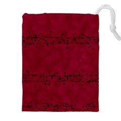 Black Splashes On Red Background Drawstring Pouch (5xl) by SychEva