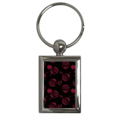 Red Sponge Prints On Black Background Key Chain (rectangle) by SychEva