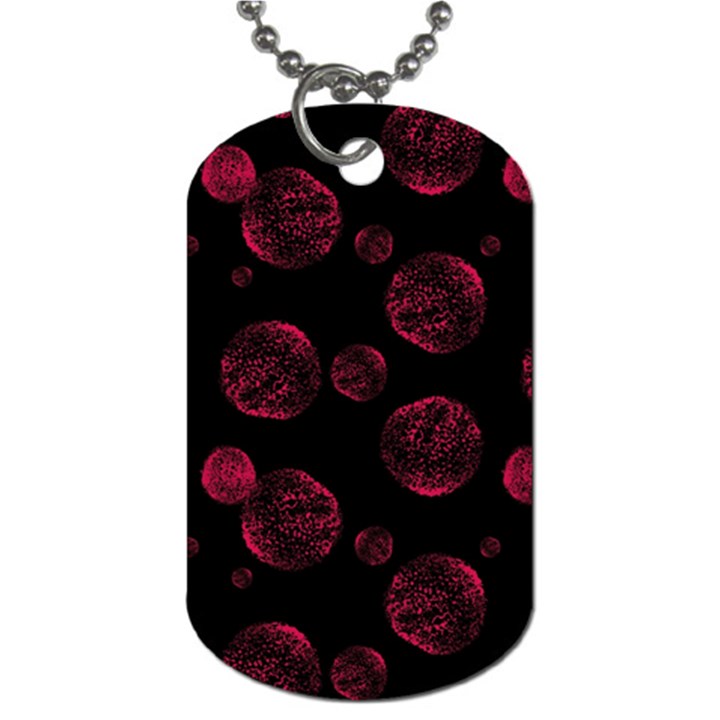 Red Sponge Prints On Black Background Dog Tag (Two Sides)