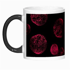 Red Sponge Prints On Black Background Morph Mugs by SychEva