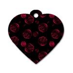 Red Sponge Prints On Black Background Dog Tag Heart (One Side) Front