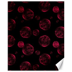 Red Sponge Prints On Black Background Canvas 11  X 14  by SychEva