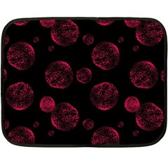 Red Sponge Prints On Black Background Double Sided Fleece Blanket (mini)  by SychEva