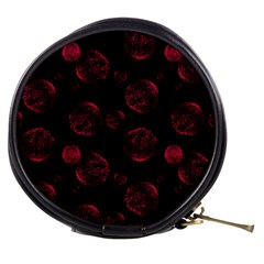 Red Sponge Prints On Black Background Mini Makeup Bag by SychEva