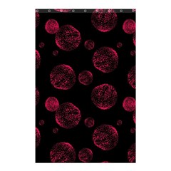 Red Sponge Prints On Black Background Shower Curtain 48  X 72  (small)  by SychEva