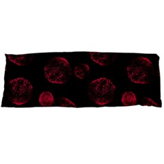 Red Sponge Prints On Black Background Body Pillow Case (dakimakura) by SychEva