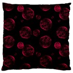 Red Sponge Prints On Black Background Large Cushion Case (One Side) Front