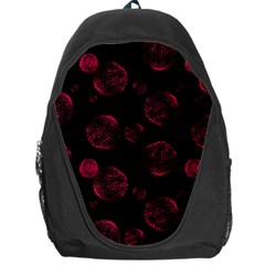 Red Sponge Prints On Black Background Backpack Bag by SychEva