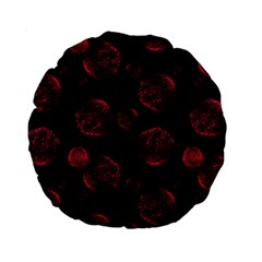 Red Sponge Prints On Black Background Standard 15  Premium Round Cushions by SychEva