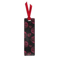 Red Sponge Prints On Black Background Small Book Marks by SychEva