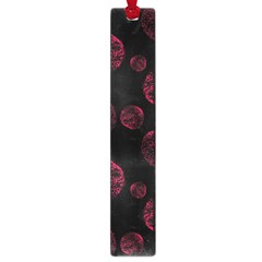 Red Sponge Prints On Black Background Large Book Marks by SychEva