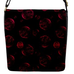 Red Sponge Prints On Black Background Flap Closure Messenger Bag (s) by SychEva