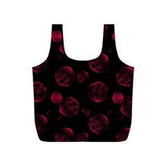 Red Sponge Prints On Black Background Full Print Recycle Bag (s) by SychEva