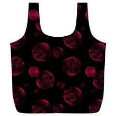 Red Sponge Prints On Black Background Full Print Recycle Bag (xl) by SychEva