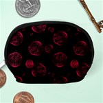 Red Sponge Prints On Black Background Accessory Pouch (Medium) Back