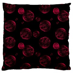 Red Sponge Prints On Black Background Standard Flano Cushion Case (one Side) by SychEva