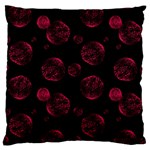 Red Sponge Prints On Black Background Large Flano Cushion Case (Two Sides) Back