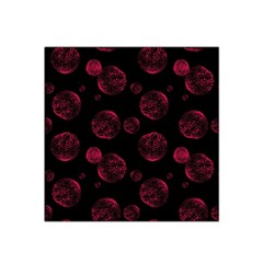 Red Sponge Prints On Black Background Satin Bandana Scarf by SychEva