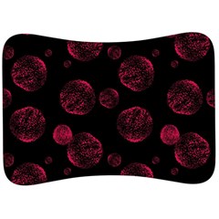 Red Sponge Prints On Black Background Velour Seat Head Rest Cushion by SychEva