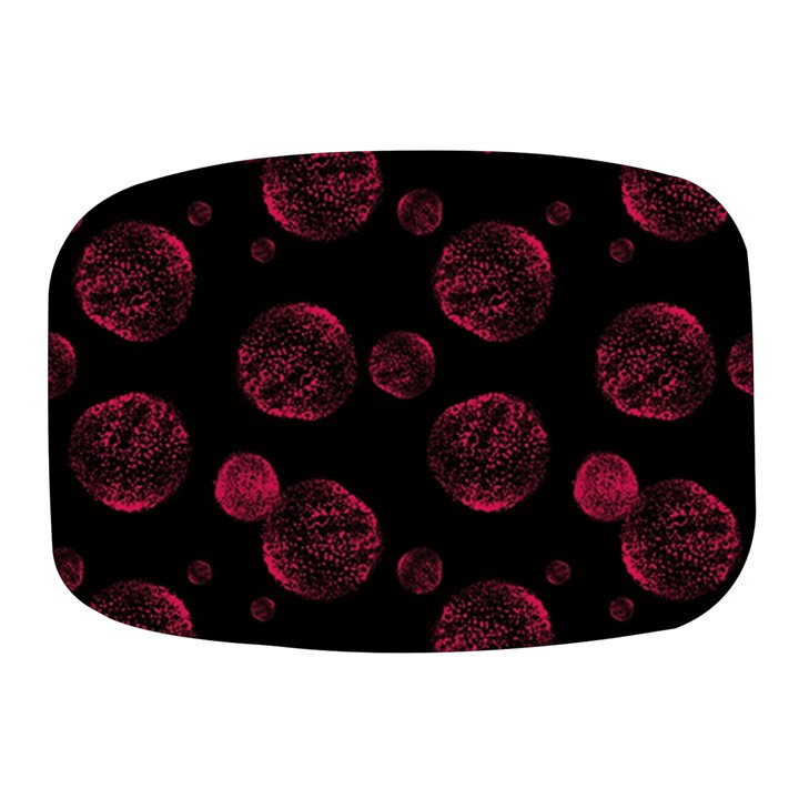 Red Sponge Prints On Black Background Mini Square Pill Box