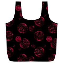 Red Sponge Prints On Black Background Full Print Recycle Bag (xxl) by SychEva