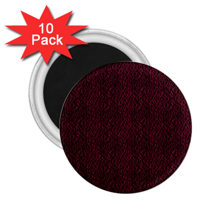 Red Curve Stripes On Black Background 2.25  Magnets (10 pack) 