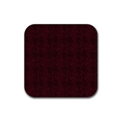 Red Curve Stripes On Black Background Rubber Coaster (square)  by SychEva