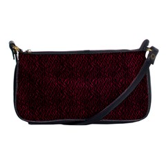 Red Curve Stripes On Black Background Shoulder Clutch Bag by SychEva